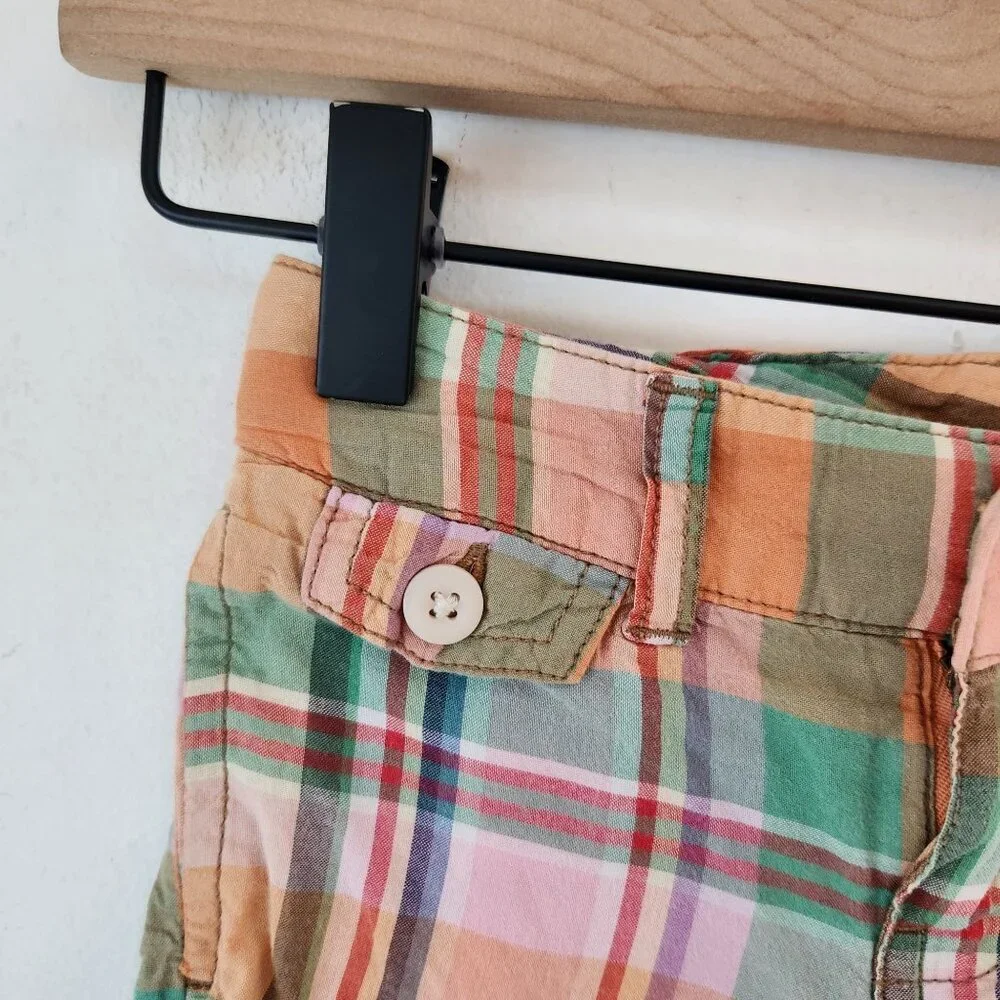 Ralph Lauren Orange Plaid Bermuda Shorts Madras Toddler Girls 2T